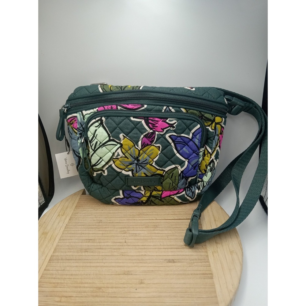 Vera Bradley Belt Bag and Crossbody Falling Flowers Green Cotton MSRP $48 K
